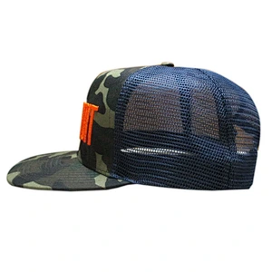 nylon camo 3D embroidery custom trucker mesh snapback cap
