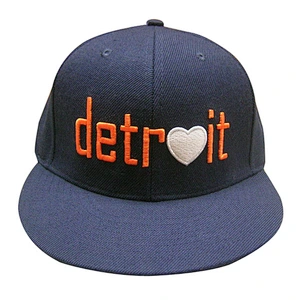 flat snapback hat with 3D embroidery