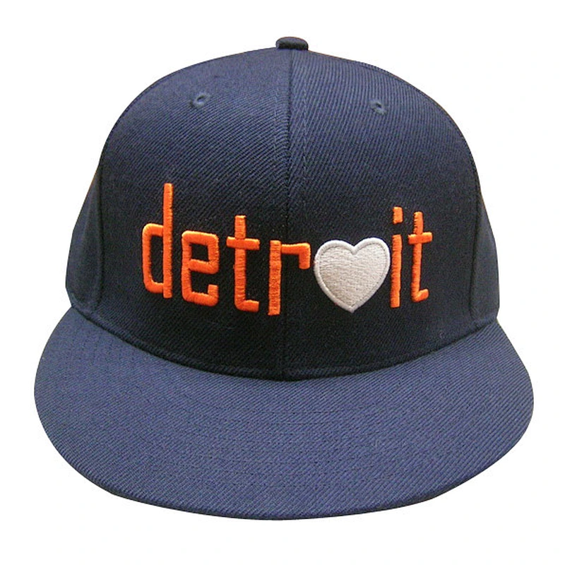 flat snapback hat with 3D embroidery