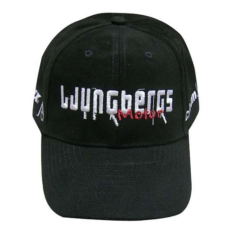 Black cotton 6 panel customized embroidery logo baseball sports caps