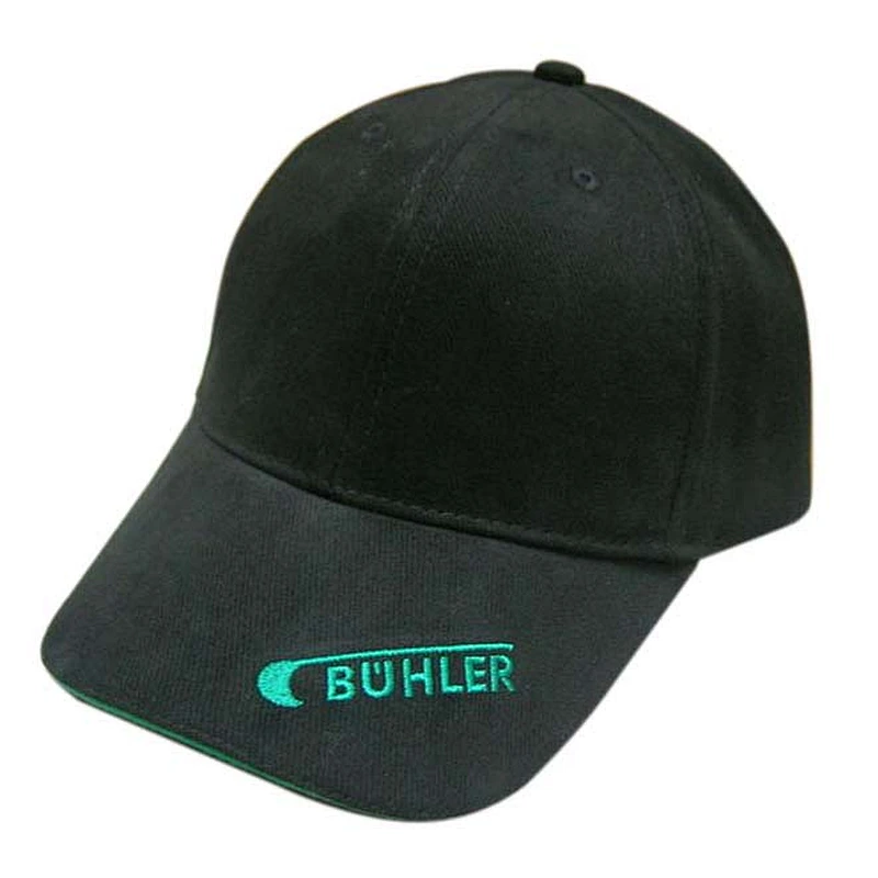 6 panel heavy brushed cotton sports cap with flat embroidery