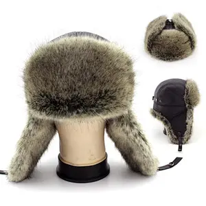 winter fur trapper hats warm lei feng men hat
