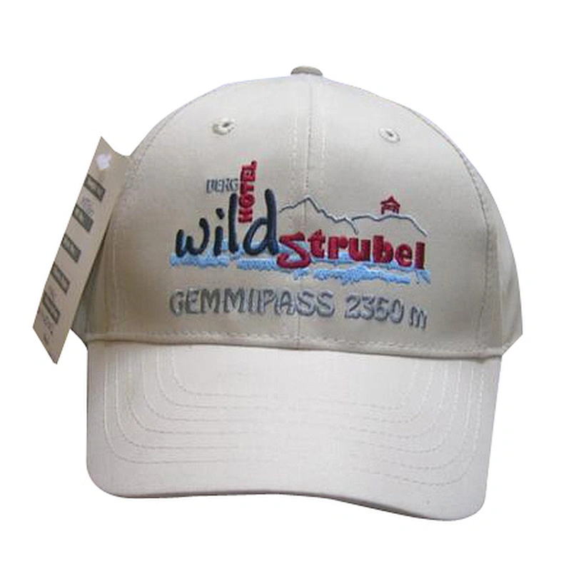 6-panel 100% cotton twill sports cap with custom logo embroidery