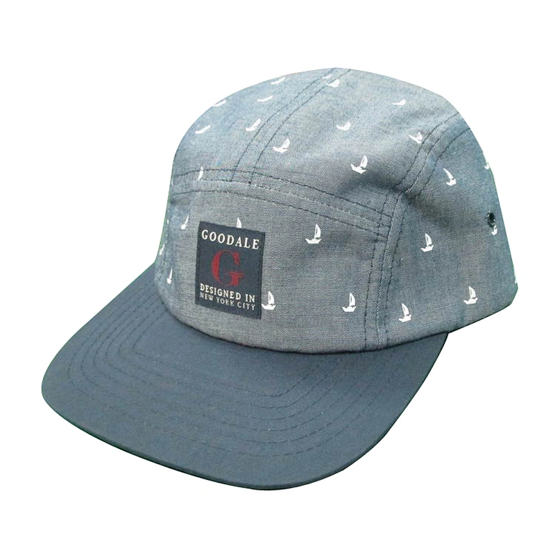 5 panel flat brim hat