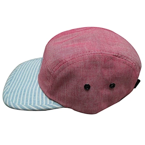 5-panel camp with strip flat brim