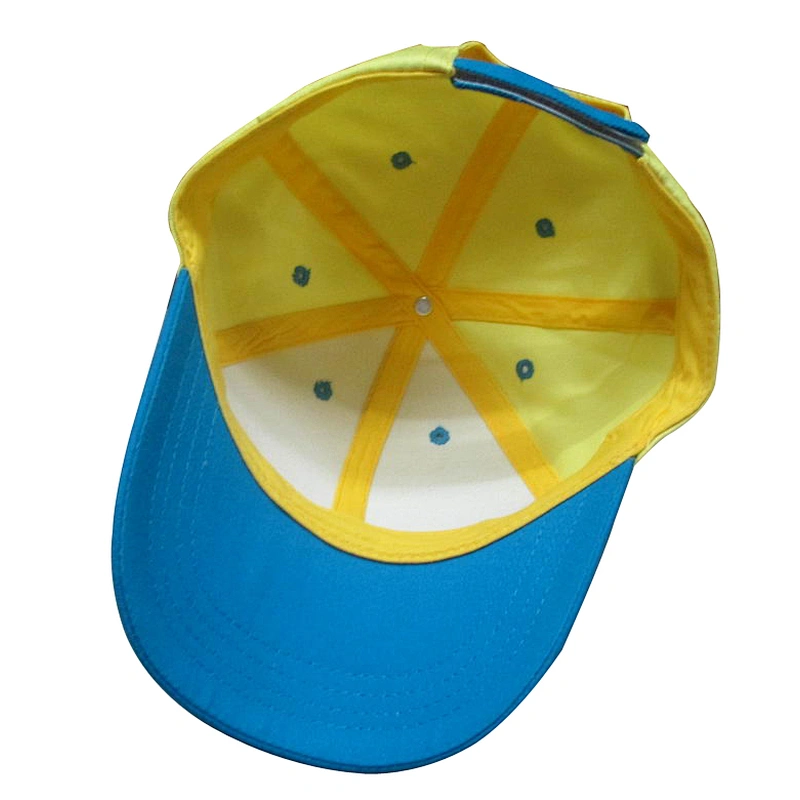 High quality 6 panel cotton blank kids two toned sports cap