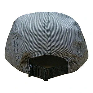 5-panel camp with strip flat brim