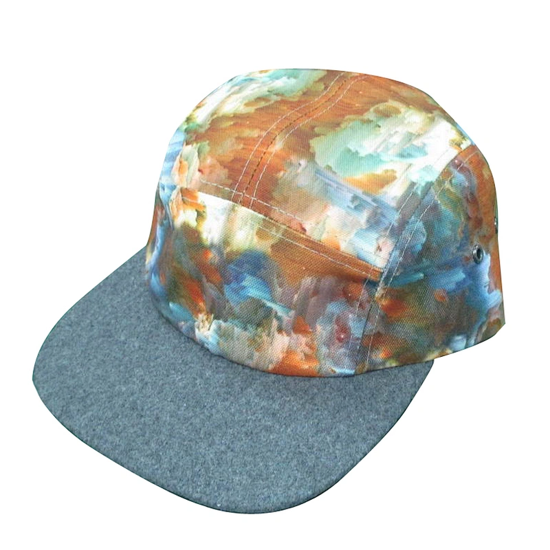 colorful 5 panel camp hat