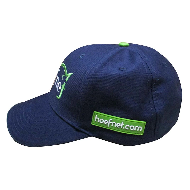 sports cap with customize logo and rubber badge