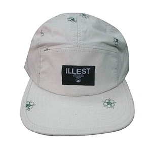 wholesale blacnk 5 panel camp hat with woven patch