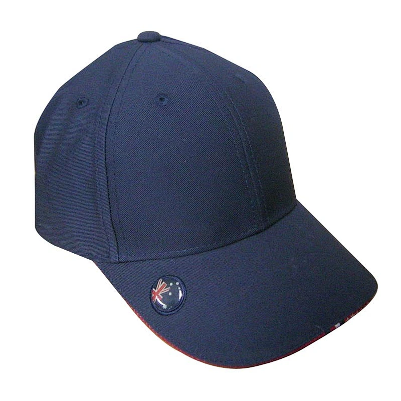 fashion ball marker in plain sports hat with sandwich
