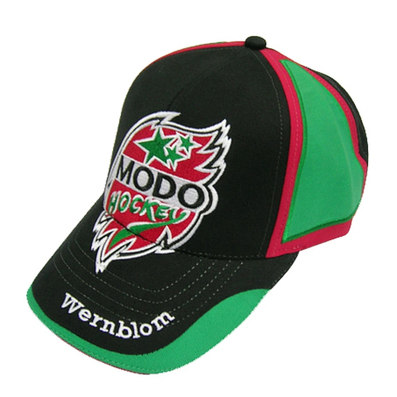 6 panel sports cap with flat embroidery
