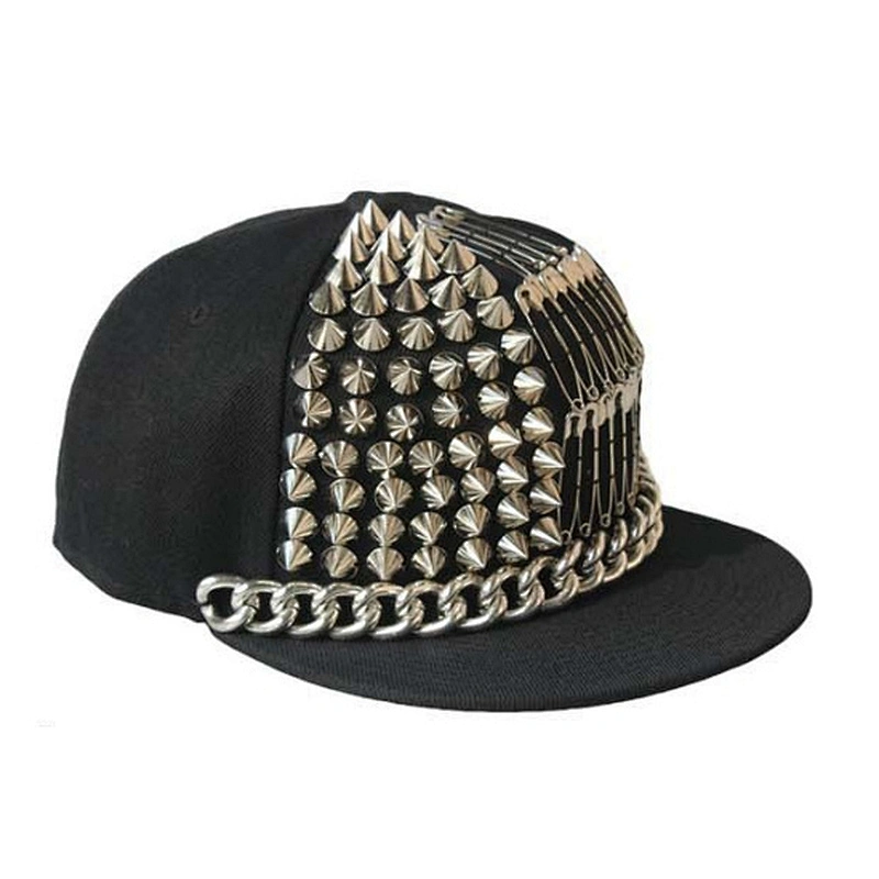 Custom stud spike hat snapback caps punk style hat