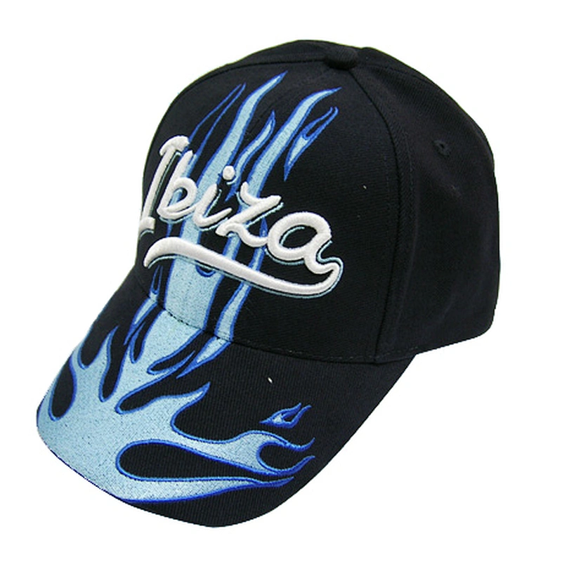 6 panel sports cap with flat embroidery
