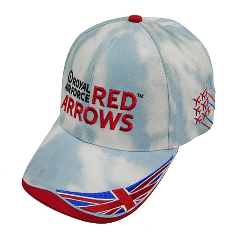 6 panel sports caps with flat embroidery