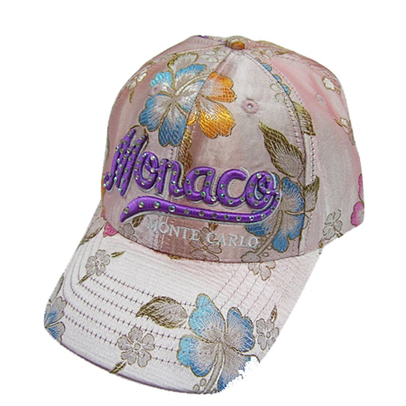 6 panel brushed cotton sport caps and baseball hats with 3D embroidery