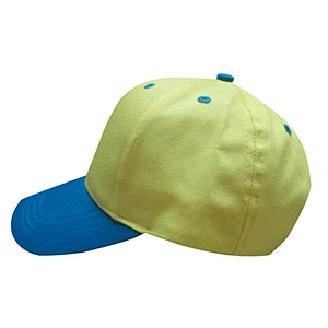 High quality 6 panel cotton blank kids two toned sports cap