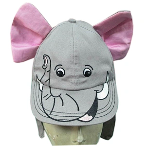 Elephant face animal kids cap