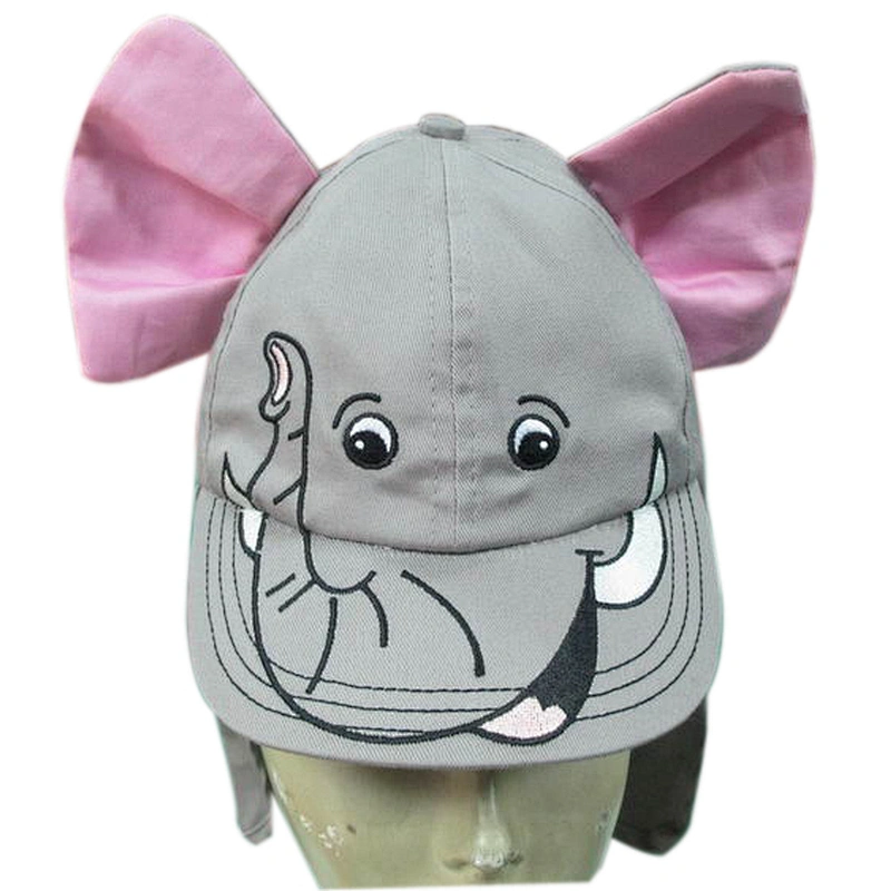 Elephant face animal kids cap