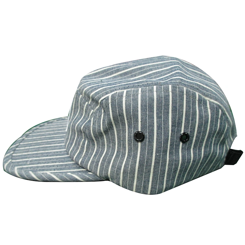 5 panel stripe fabric camp hat