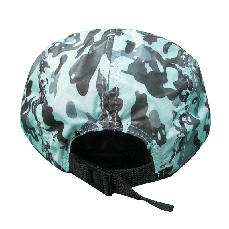 custom blank 5 panel camp hat with woven patch