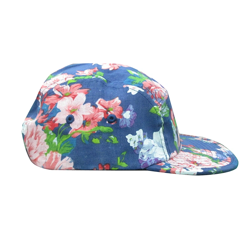 floral 5 panel camp hat