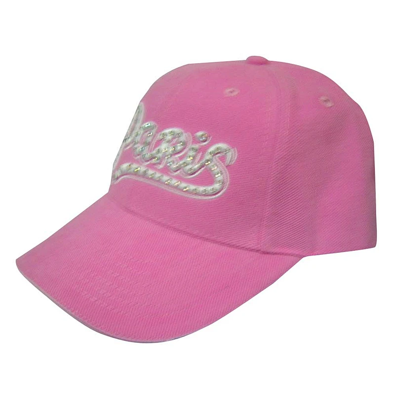 3D embroidery with diamond 100% cotton 6 panel sports cap