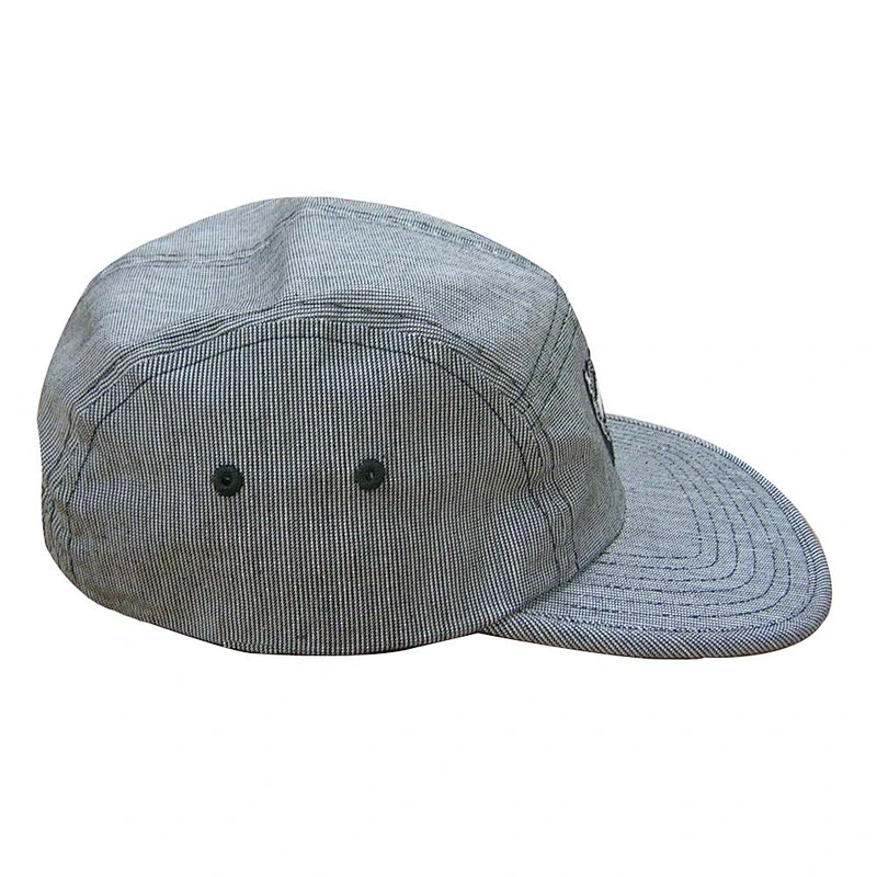 5-panel camp with strip flat brim