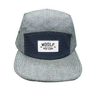 5 panel hat with soft mesh on front