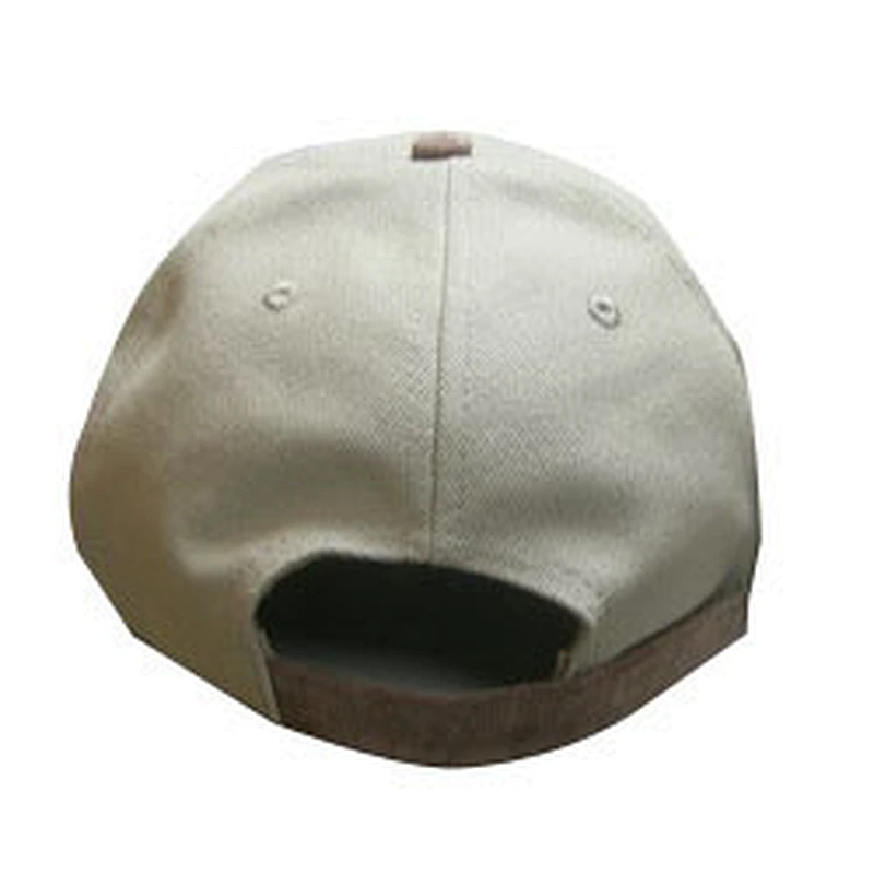 6 panel sports cap with leather brim