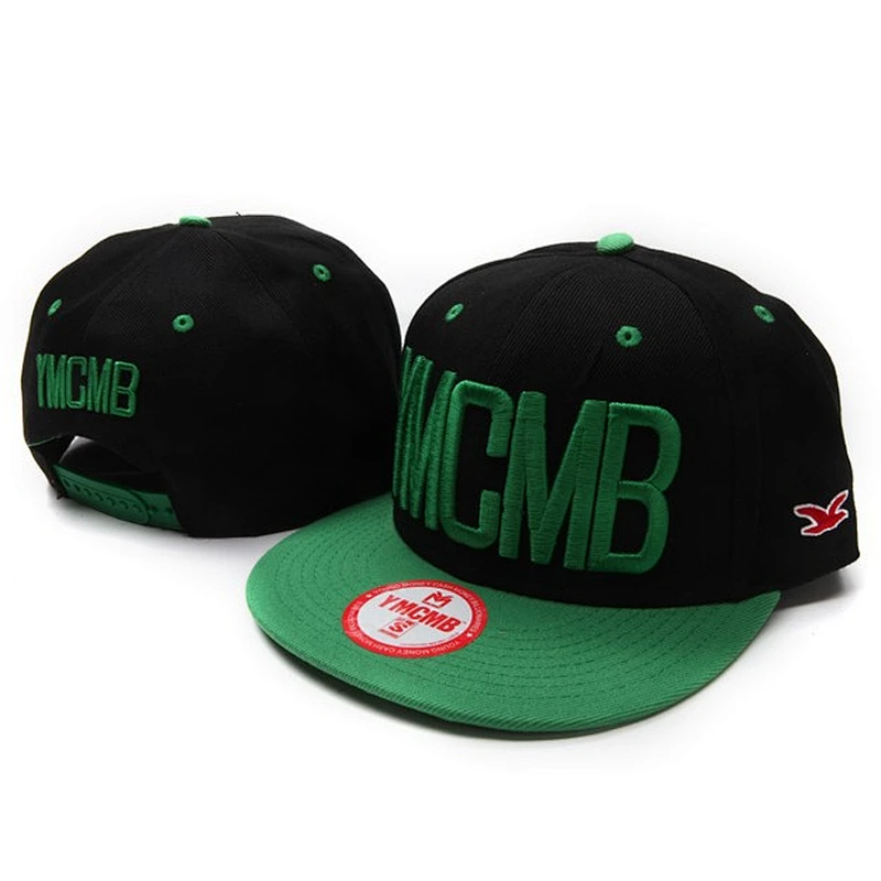 ymcmb two-tone 6 panel raised embroidery custom snapback hats