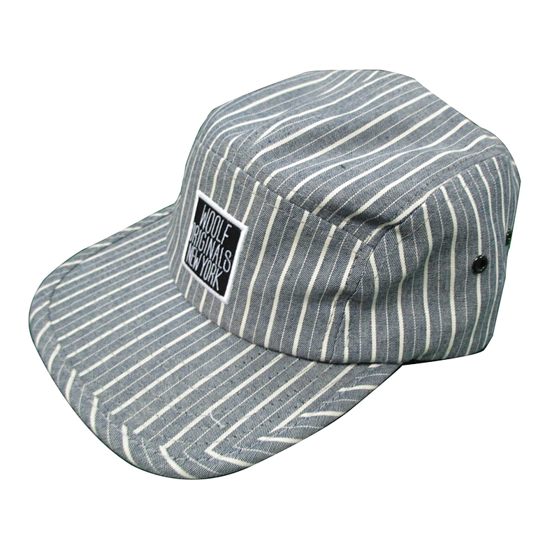 5 panel stripe fabric camp hat