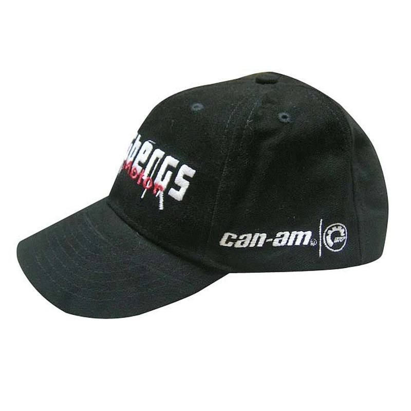 Black cotton 6 panel customized embroidery logo baseball sports caps