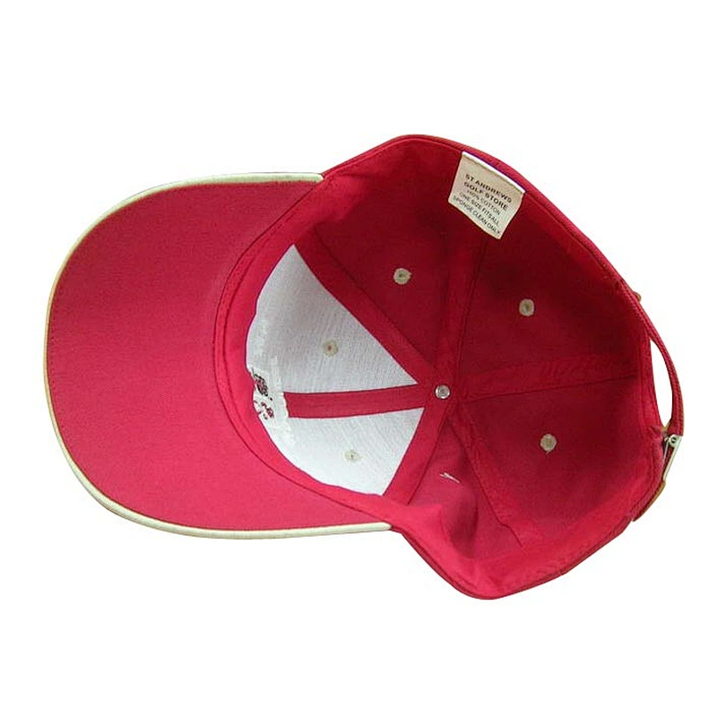 100% cotton twill 10856 6-panel ball marker sports cap with flat embroidery