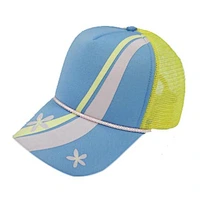 5-panel fashion blue yellow foam mesh trucker cap/hat for promotion