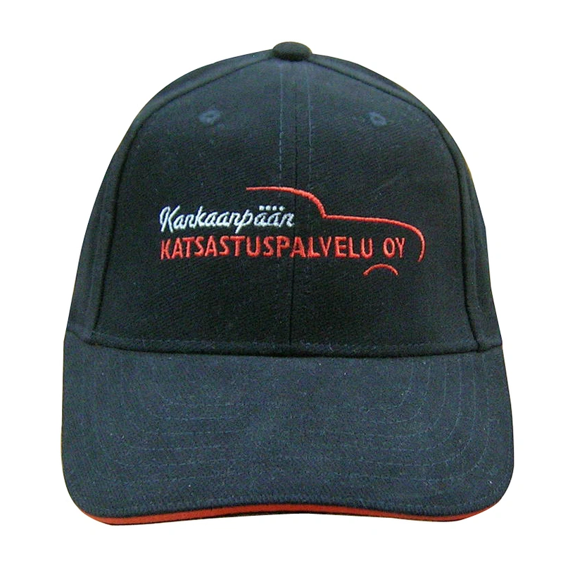 6 panel sandwich caps with flat embroidery