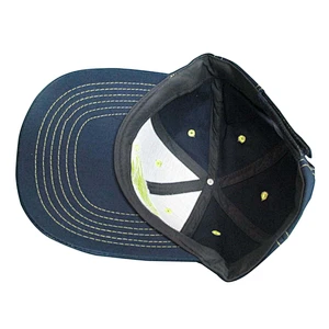 navy baseball cap with embroidery patch on front