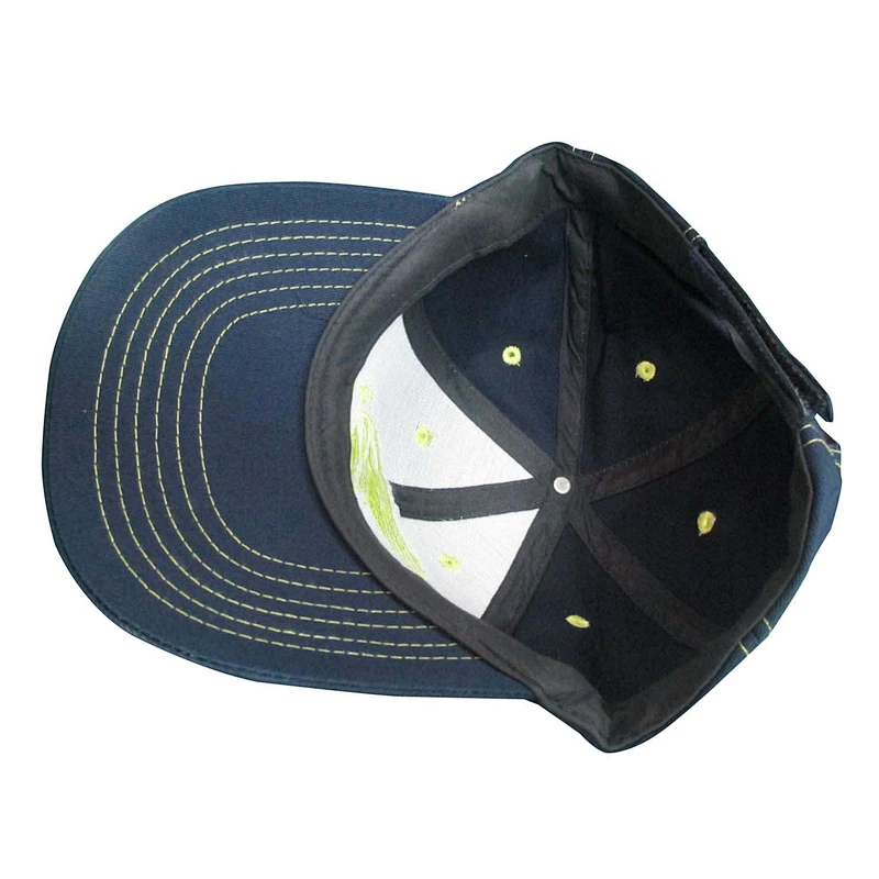 navy baseball cap with embroidery patch on front