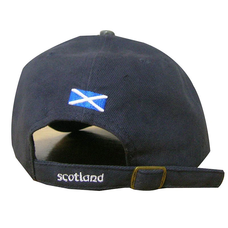 leather sports cap with embroidery logo from front panel to upper brim