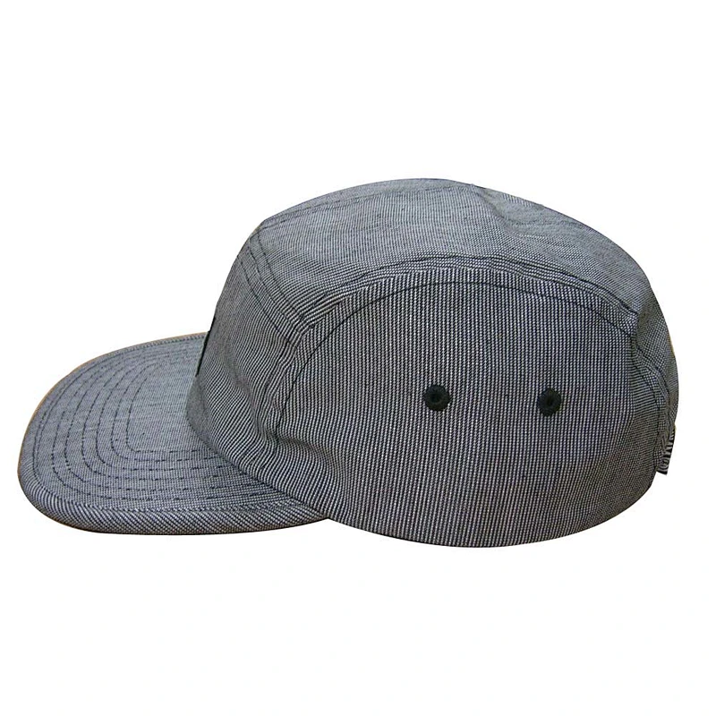 5-panel camp with strip flat brim