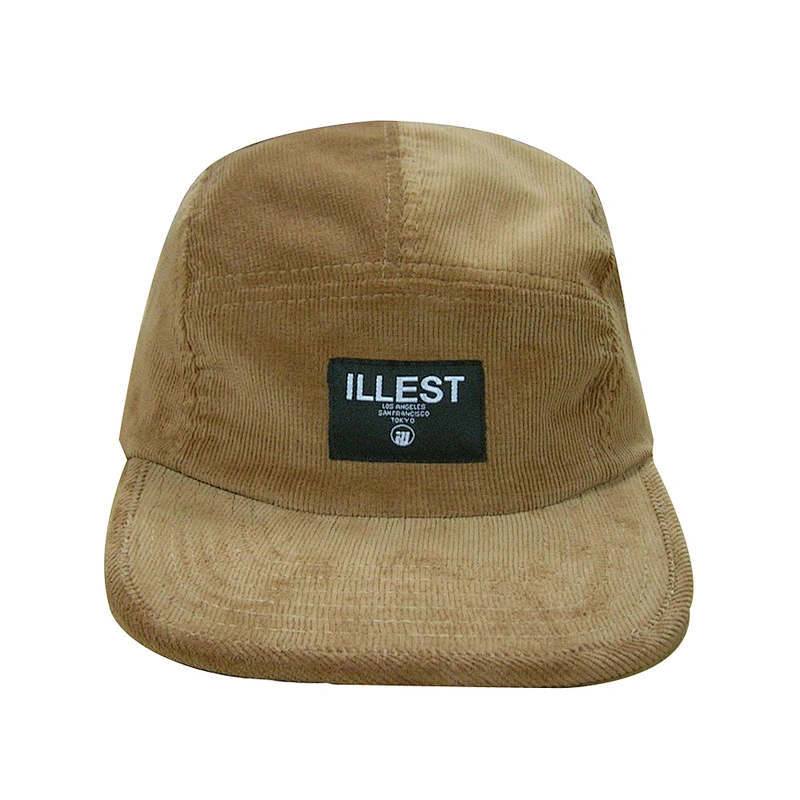custom high quality flat brim 5 panel camp caps and hats in china