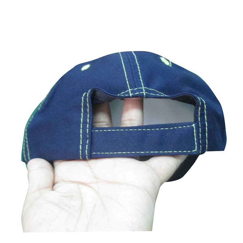 navy baseball cap with embroidery patch on front