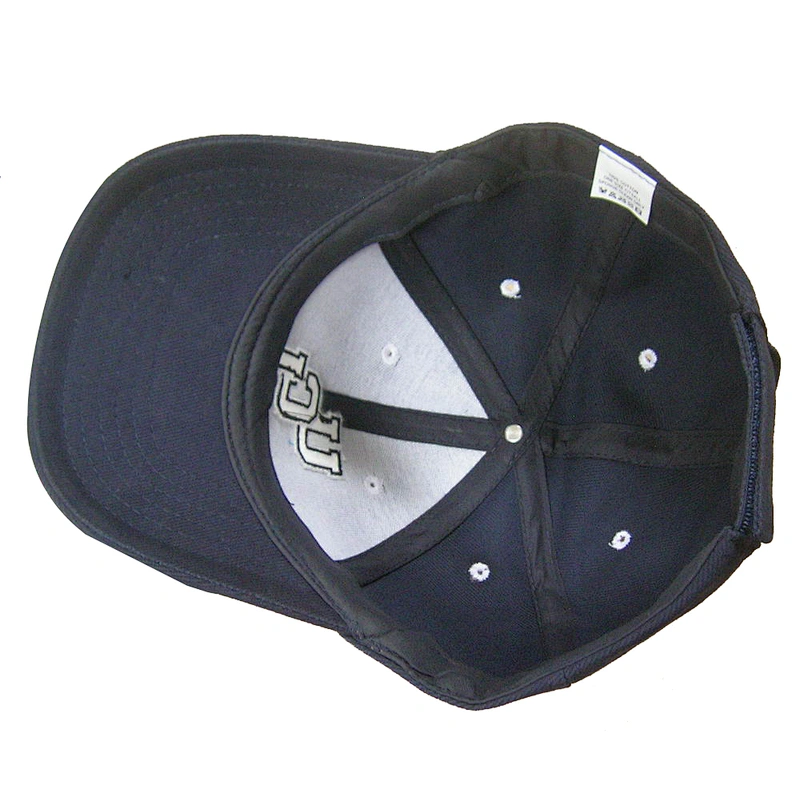 6 panel shape flat embroidery custom logo black color sports caps