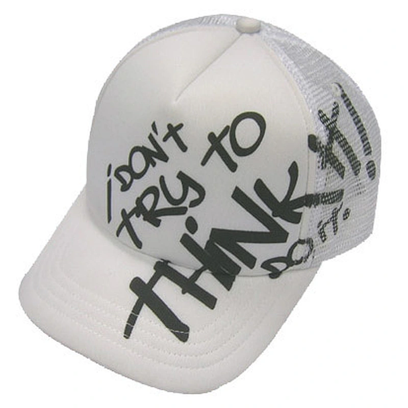 Fashion 5 panel backsnap mesh hats with printing