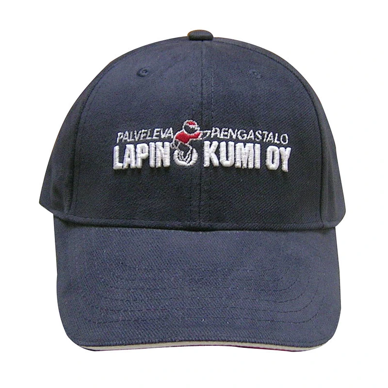 fashion cotton twill navy sandwich cap with embroidery