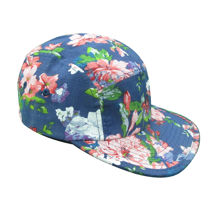 floral 5 panel camp hat