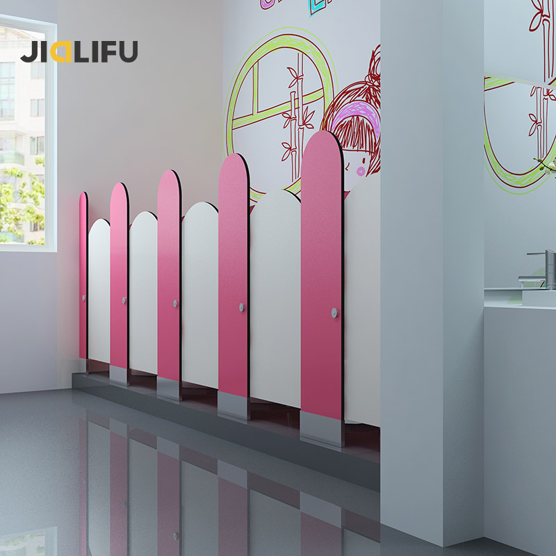 Floor anchored cheap preschool children kids toilet cubicles partitions