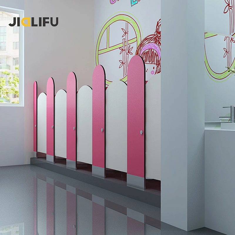 Floor anchored cheap preschool children kids toilet cubicles partitions