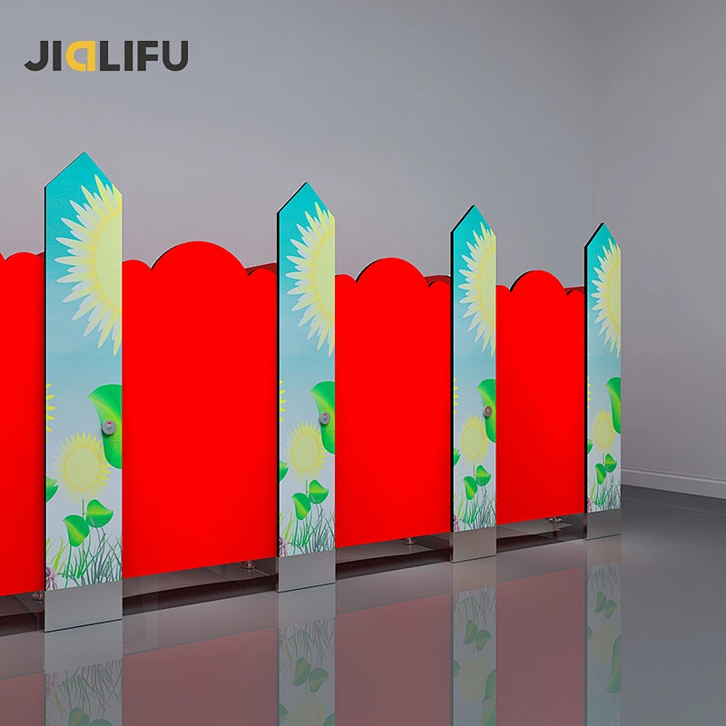 Floor anchored cheap preschool children kids toilet cubicles partitions