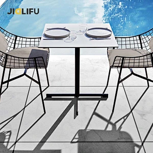 jialifu square solid surface compact laminate board tables and chair